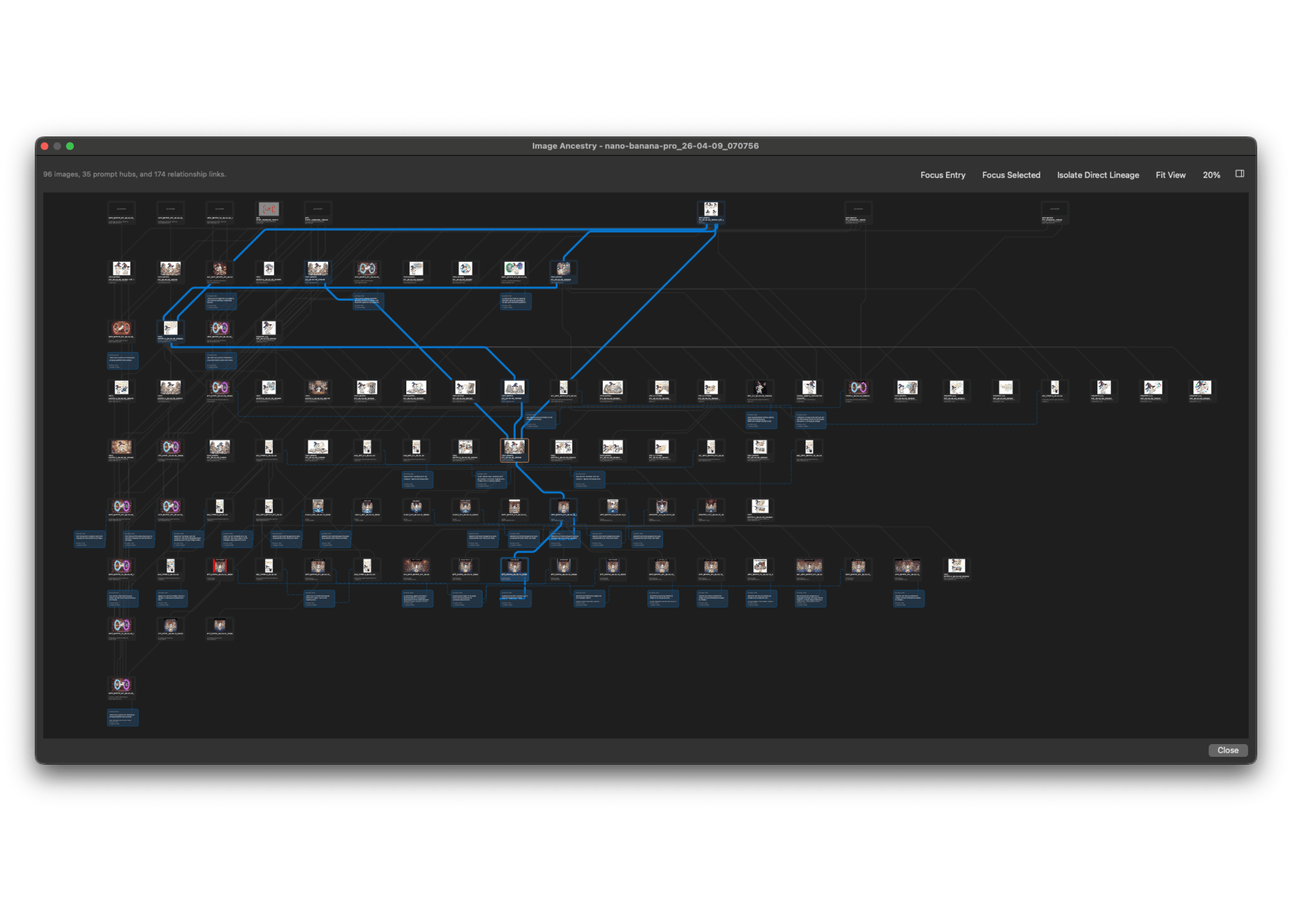 Wando image ancestry viewer showing an image's lineage