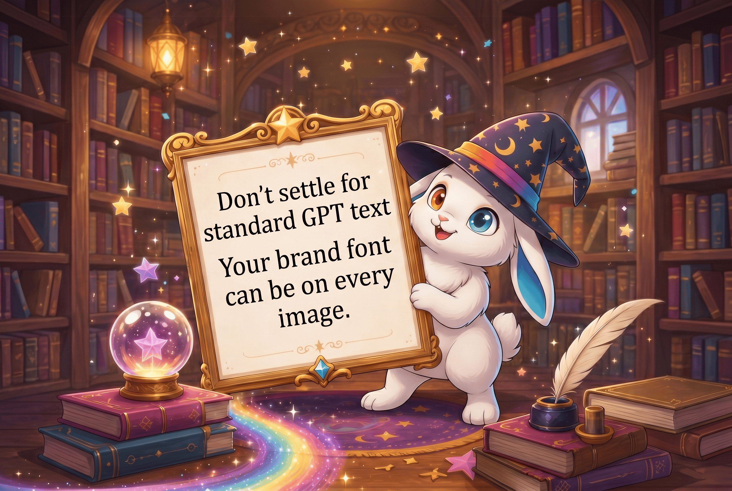 Whimsical wizard-rabbit illustration for Wando's time-saving workflow tools